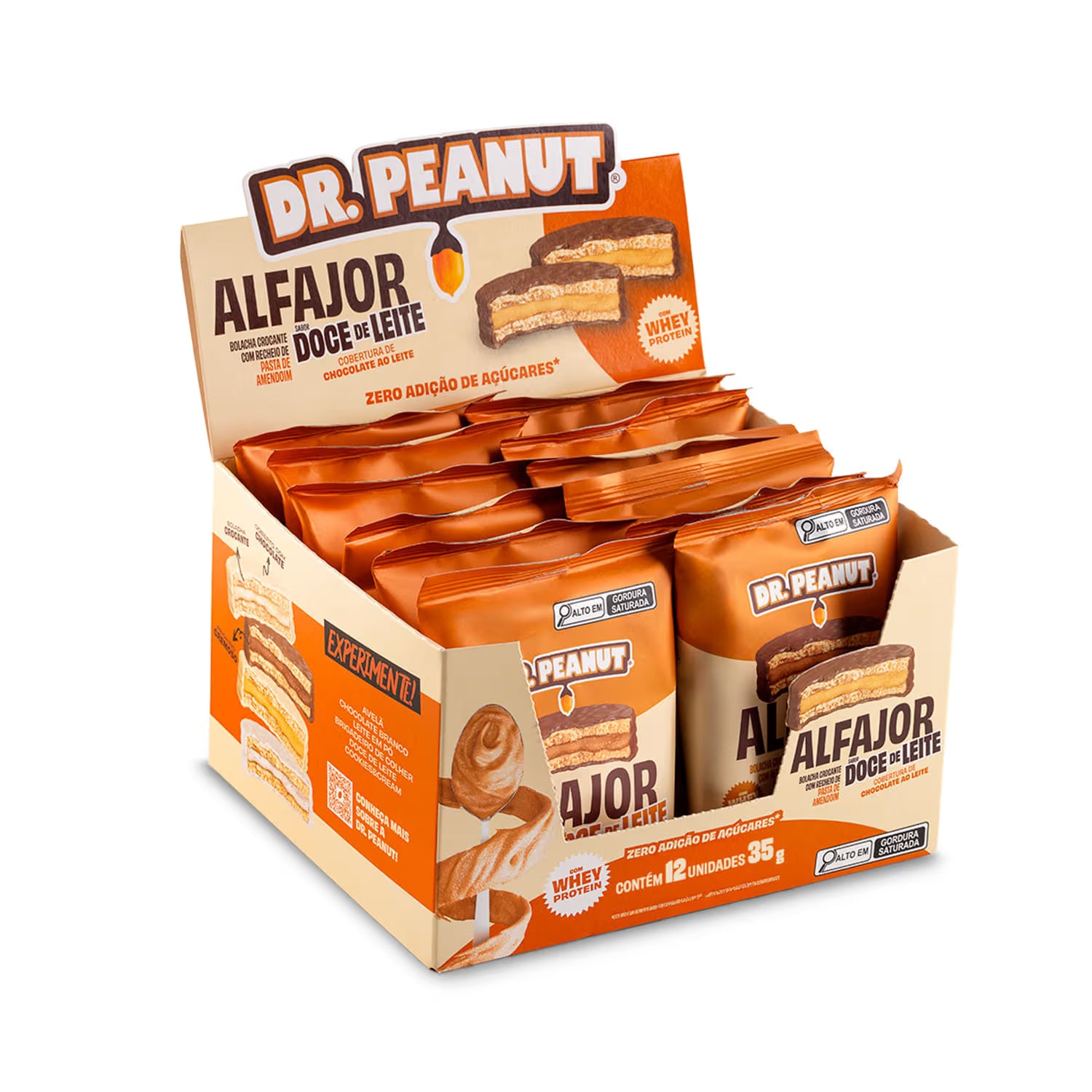 Display Alfajor Doce de leite com cobertura de chocolate ao leite - 12 Un. 35g 420g
